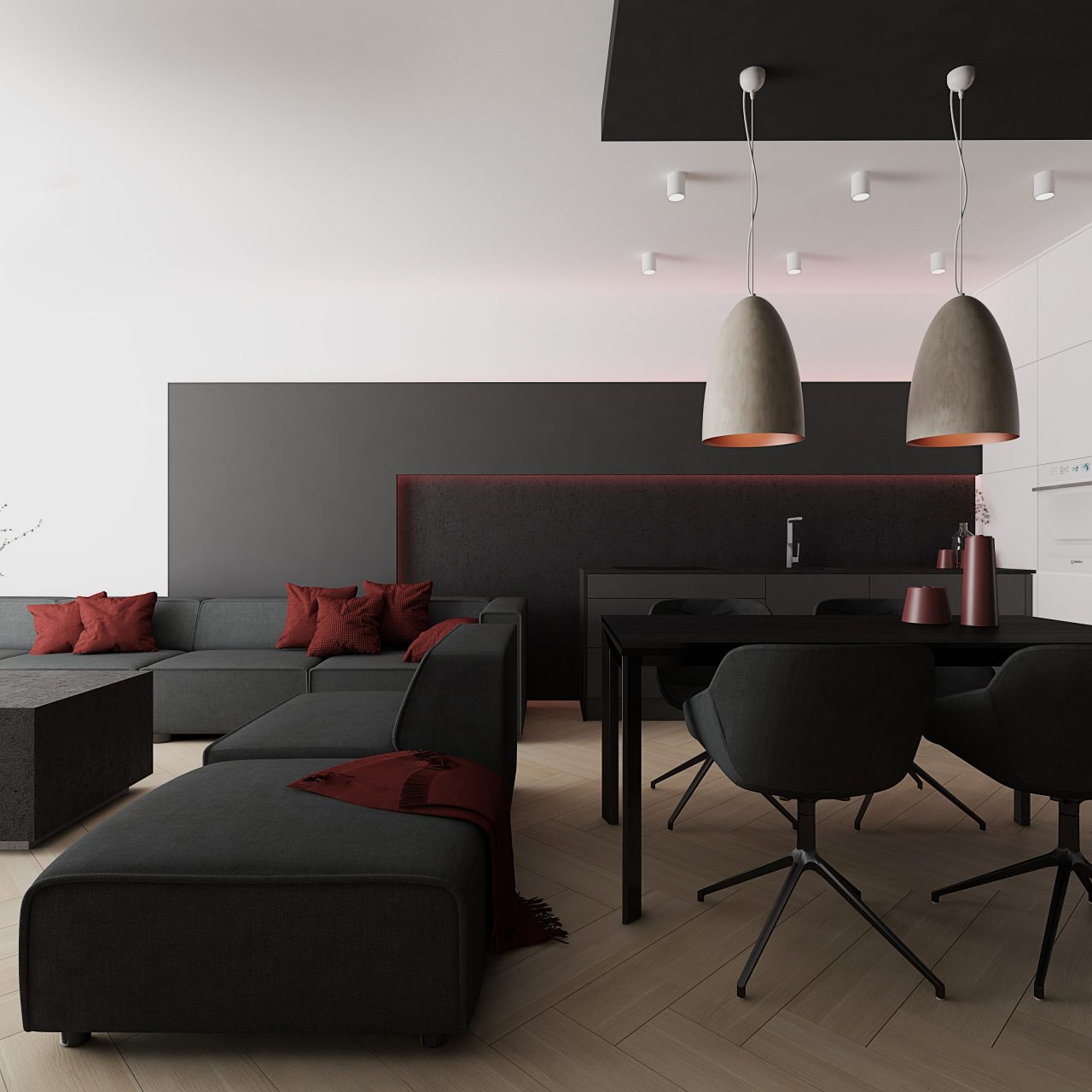 salon w minimalistycznym stylu